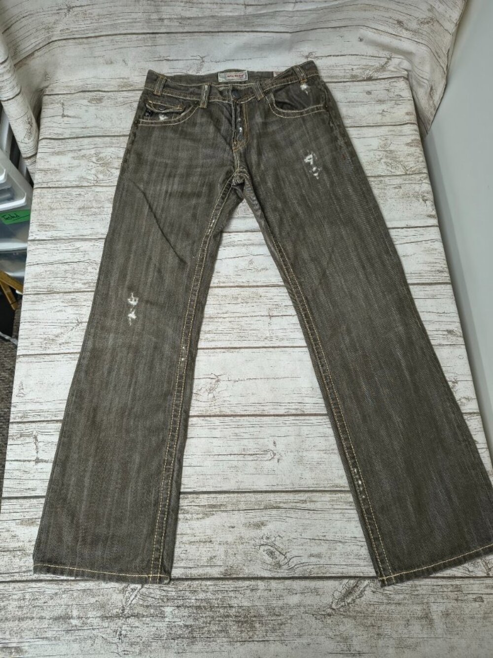 MEK Denim USA Distressed Selvedge Denim Y2K Jeans Men Size 32x34